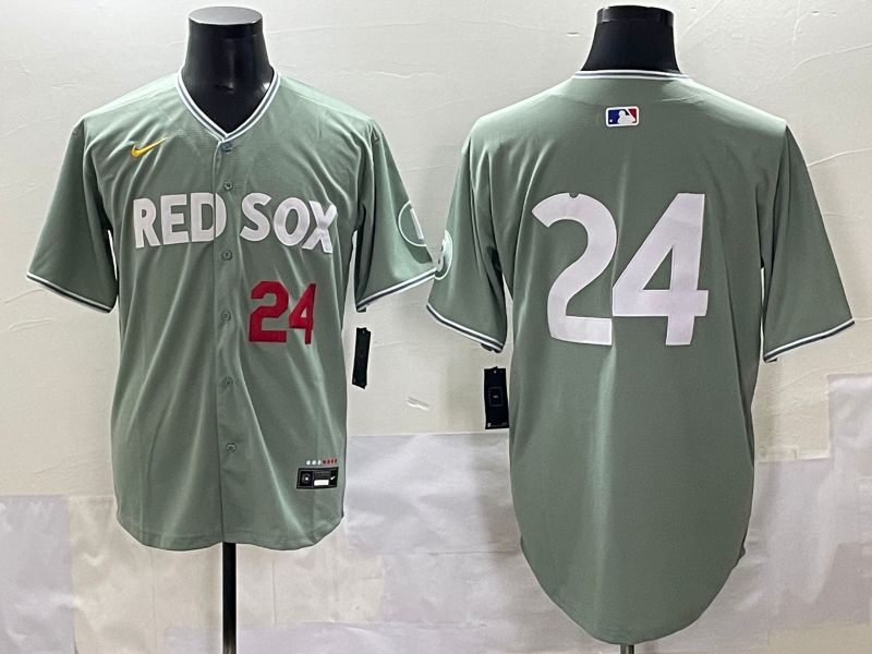 Men 2025 Boston Red Sox #24 No Name Light Green Joint Name Nike MLB Jersey style 3->boston red sox->MLB Jersey
